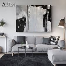 Black and white abstract bedroom art. Oversize Minimal Paintingminimalism Artworkblack White Etsy In 2021 Living Room Art Living Room Canvas Black And White Wall Art