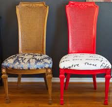 Traditional Cane Backed Dining Chair Transforms Into A Fun And Funky Eclectic Chair With A Little R Painted Chairs Dining Room Eclectic Chairs Diy Dining Table