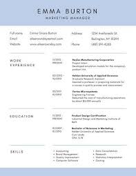 periwinkle minimalist corporate resume