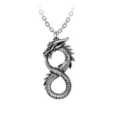 Infinity Dragon Pendant Necklace Alchemy Gothic Dragon Pendant Dragon Necklace Pendant