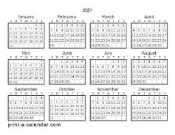 Download 2021 Printable Calendars