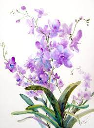 Original Large Watercolor Painting Orchids 18 X 24 Original Etsy Floral Painting Floral Watercolor Flower Painting