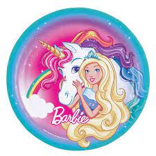 Barbie Dreamtopia Paper Plates 23cm Barbie Party Supplies Barbie Party Unicorn Barbie