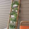 Rustic wooden tiered garden herb planter. 1