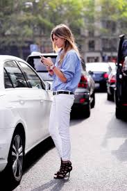 Work Outfit Idea An Oversize Button Down White Skinny Pants And Black Heels Glamour