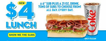 The melts, which you can upgrade to a footlong for just $1, are piled high with meat, veggies, and melted cheese sandwiched between a grilled roll. Grubgradenew 4 Lunch Combo At Subway Grubgrade