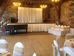 Bespoke White Stage Skirting Made Especially For The Tithe Barn In Carlisle Venue Decorations Simple Table Fairy Light Curtain