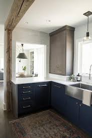 Kitchen is one space that people are very picky about when it comes to color and i thought i would concentrate on this. Navy Blue Cabinets In U Shaped Kitchen Pantry Transitional Kitchen