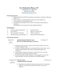 Physical Therapy Resume