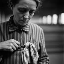 Auschwitz dress sewn from uniform scraps
