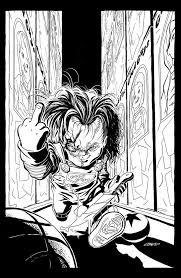 Horror movie characters coloring pages. Heeeeere S Chucky Badass Drawings Horror Artwork Horror Movie Art