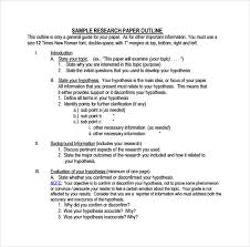 (kerlinger, 1956) hypothesis is a formal statement that presents the expected. Free 8 Sample Research Paper Outline Templates In Pdf