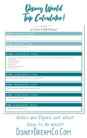 This Disney World Trip Calculator Will Be Your Favorite Planning Tool Get Your Need To Know Date In 2020 Disney World Trip Disney World Tips And Tricks Disney World