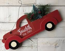 Farmhouse Red Truck Signred Truck Decor Little Red Truck Etsy Red Truck Decor Christmas Signs Wood Christmas Red Truck