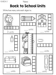 Back To School Units Measure Back To School Objects Using Units Part Of The Back T Kindergarten Math Worksheets School Worksheets Kindergarten Worksheets