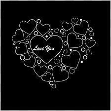 Cute floral background with a heart. Letter Love You In Outline Heart Black Background Design Outline Love Design Png And Vector With Transparent Background For Free Download