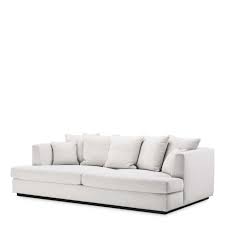 Ecksofas mit schlaffunktion im angebot bequeme sofas & couches auch mit bettkasten kauf auf raten & rechnung möglich. Lounge Sofa Dreisitzer Sofa Von Eichholtz Aus Weissem Stoff In Leinen Optik Mit Schwarzem Sockel Aus
