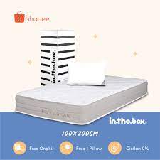 Tunjukan semua produk kasur double 140x200 (4) kasur king 180x200 (12) kasur queen 160x200 (7) kasur single 80x200 (1) kasur single 90x200 (9) kasur twin. Kasur Spring Bed Inthebox Ukuran 100x200 Super Single Size Shopee Indonesia