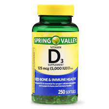 Vitamin d dosage needs to be tailored to each person. Spring Valley Vitamin D3 Softgels 125 Mcg Per Softgel 5 000 Iu 250 Count Walmart Com Walmart Com