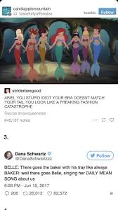 Baker There Goes Belle Singing Her Daily Mean Song About Us Funny Disney Memes Disney Funny Disney Jokes