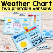 Printable Weather Chart Worksheets Teachers Pay Teachers