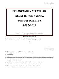 1.pelajar dapat mengingati kesemua prinsip rukun negara 2.pelajar dapat mencuba sesuatu permainan yang baru 3.memupuk semangat bekerjasama. Pelan Strategik Kelab Rukun Negara 2015 2019