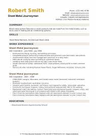Sheet Metal Journeyman Resume Samples Qwikresume