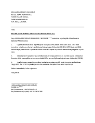 Surat Rayuan Ipta Lamaran H