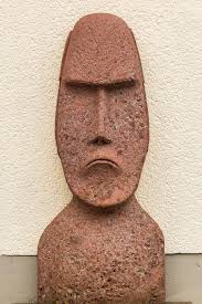 A stone statue of a man with a sad face. Moai sculpture head plastic. -  PICRYL - Public Domain Media Search Engine Public Domain Search