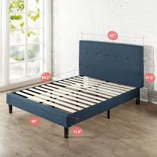 Amazonsmile Zinus Omkaram Upholstered Navy Button Detailed Platform Bed Mattress Foundation Ea Platform Bed Mattress Platform Bed Frame Bed Frame Mattress