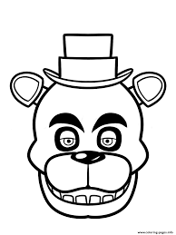 Coloring sketch coloring, pixilart uploaded by gayteen2018, 45cm big size five nights at freddys fnaf plush toy foxy freddy fazbear bonnie mangle. Fnaf Freddy Five Nights At Freddys Face Coloring Pages Printable