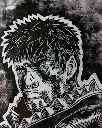 I Made A Lino Print Of Guts From Berserk Animeart Is guts still the main character? lino print of guts from berserk animeart