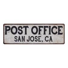 San Jose Ca Post Office Personalized Metal Sign Vintage 6x18 106180011006 With Images Vintage Metal Signs Personalized Metal Signs Vintage Advertising Signs