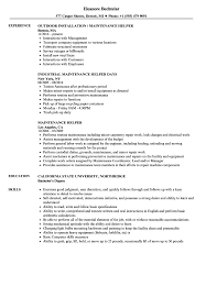 maintenance helper resume samples