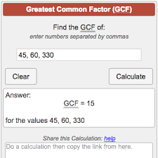 greatest common factor calculator