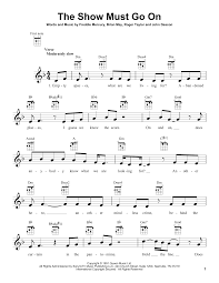 Queen The Show Must Go On Sheet Music And Printable Pdf Music Notes Sheet Music Ukulele Music Ukulele Songs