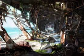 Ship Wreck Interior Fantasy City Concept Art Art