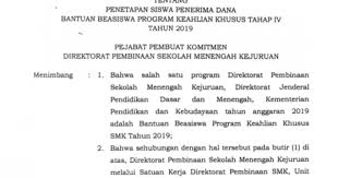 Check spelling or type a new query. Sk Penetapan Siswa Penerima Dana Bantuan Bkk Tahap Iv Tahun 2019 Portal Subdit Peserta Didik Ditpsmk