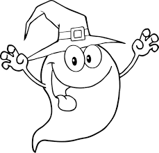 Pumpkin and leaves coloring page. Free Printable Halloween Ghost Coloring Pages To Printable Easy Halloween Ghost Coloring To Print Pictures Ecolorings Info