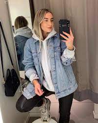 Uber 60 Moglichkeiten Eine Jeansjacke Zu Stylen Oversized Denim Jacket Outfit Fashion Outfits Fashion