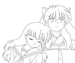 Inuyasha (犬夜叉 romanizado como inuyasha en japón), título original inuyasha, un cuento feudal de hadas (戦国御伽草子 犬夜叉 sengoku. Inuyasha And Kagome Coloring Pages Anime Character Drawing Inuyasha Anime