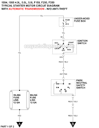 On econoline e150, see engine performance in system wiring diagrams article. Part 1 Starter Motor Circuit Diagram 1994 1995 Ford F150 F250 F350