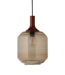 Suspension delhi, avec insert en bois et gamelle en métal finition nickel antique assortie au pavillon, 1 lumière.pour ce luminaire l'ampoule n'est pas fournie.garantie 1 an. Suspension Honey Large Frandsen Marron Made In Design