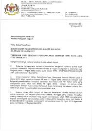 Simak di sini untuk mengetahui informasi lengkapnya. Cuti Tambahan Raya 1433h Pdf Document