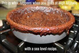 When this happens, the underlying batter hasn't baked enough to create a strong structure that can support the rising cake. How To Bake The Perfect High Altitude Chocolate Cake