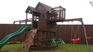 Stain the complete set and also replace any discolored or frayed ropes. Playset Staining Texas Best Stain