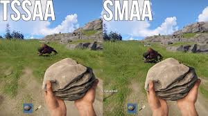 Anti-Aliasing - comparision TSSAA vs SMAA Ghost Trail With TSSAA glitch :  rplayrust
