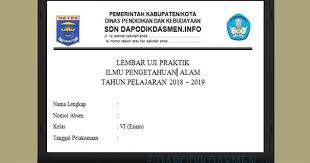 Soal ujian sekolah smp futuhiyyah. Soal Ujian Praktik Ipa Sd Mi Tahun Pelajaran 2018 2019