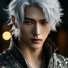 Elf guy, silver hair, porcelain skin…" — image created in Shedevrum