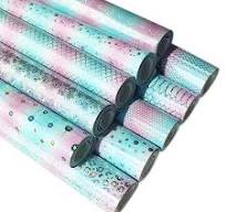 0.7mm Laser Leather Holographic Butterfly Pattern PU Leather Waterproof  Faux Leather for Bags